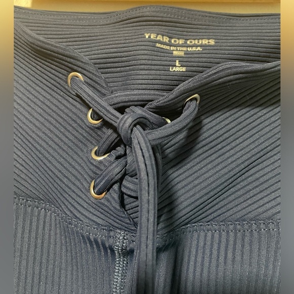 Year of Ours Navy Ribbed Football Leggings - Large - Picture 6 of 11